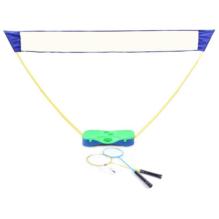 Super Fun:DRM 3 in 1 Outdoor Folding Adjustable Badminton Set, Badmintion Net, Tennis Net, Volleyball Net with Stand, Storage Box Base with Battledore