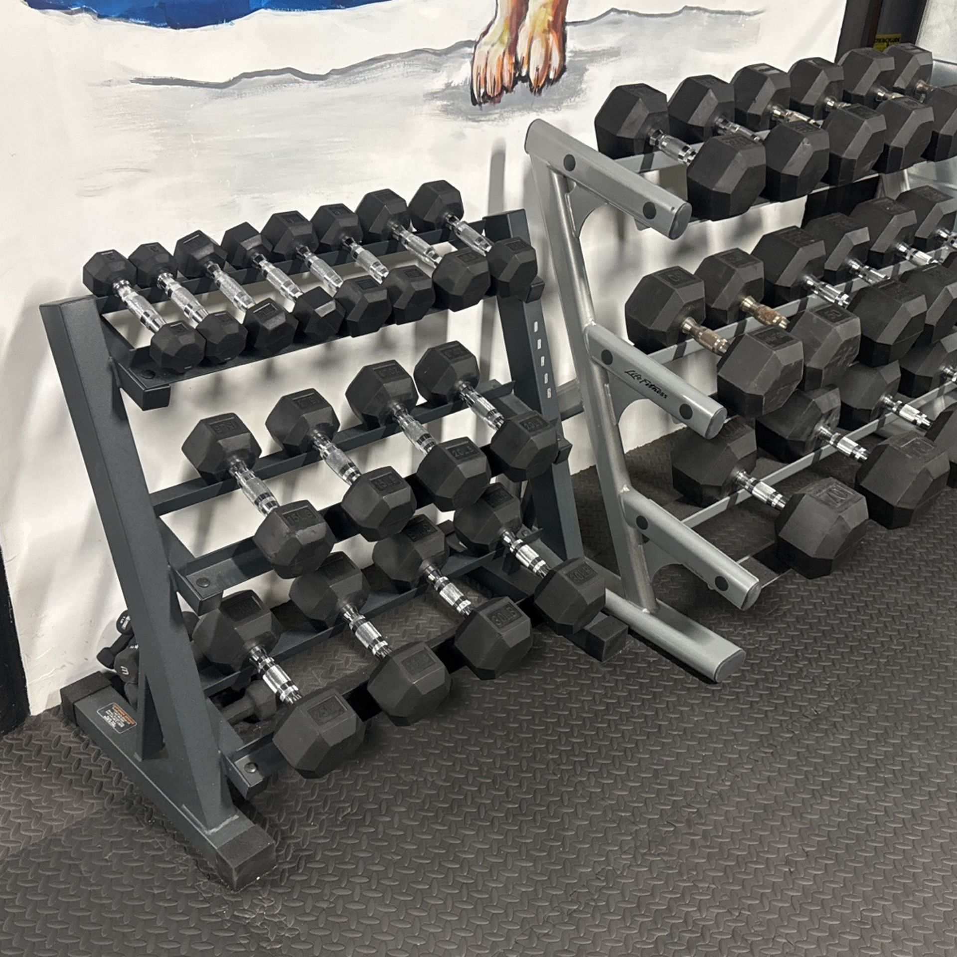 Excellent Condition❗️Dumbbells 3lbs Up To 90lbs Including Two Racks