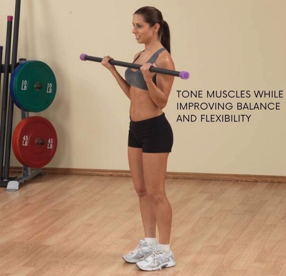 Body Solid Tools Padded Weighted Fitness Exercise Bar, 24 Pounds for Weightlifting Exercise Workouts