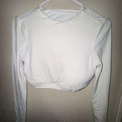 White long-sleeve crop top youngLA