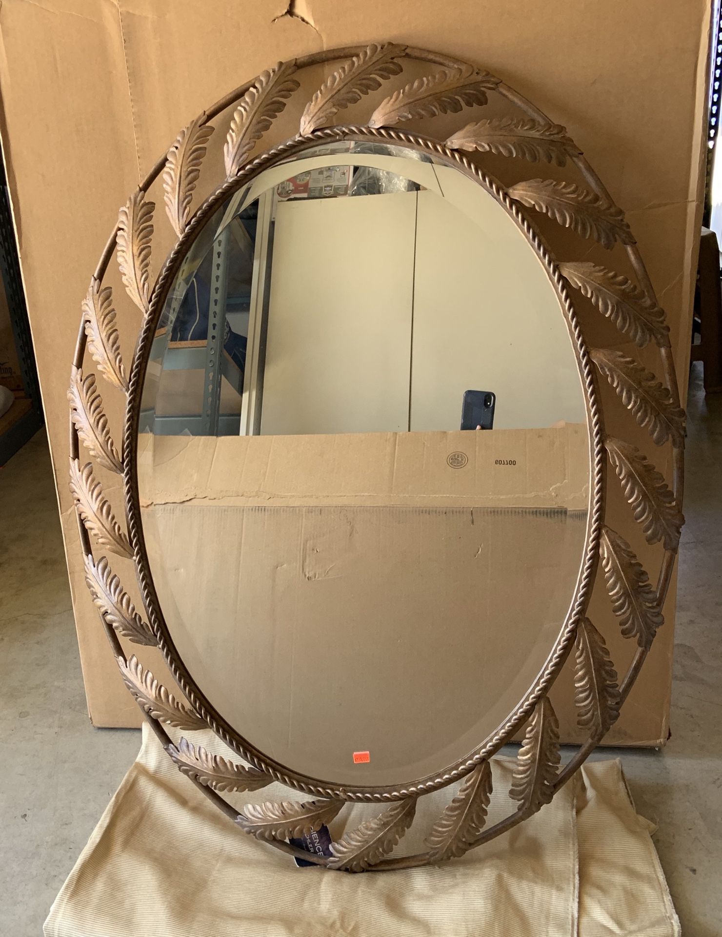 Oval Beveled Mirror 32” x 41”