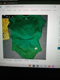 5pcs Green Baby Onesies