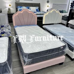 New Twin Bed Frame With Mattress 