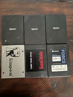 6 pcs 120GB ssd 2.5” mix Hard drive