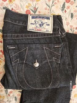 O.B.O. True Religion Section Straight Seat Dark Denim Jeans