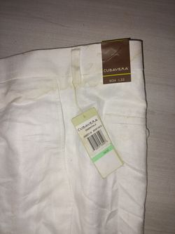 Cubavera Essentials Bright White Pants W34 L32