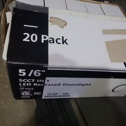 Amico 5/6 inch 5CCT LED Recessed Lighting 20 Pack, Dimmable, IC Rated, 12.5W=100W, 950LM Can Lights with Baffle Trim, 2700K/3000K/4000K/5000K/6000K Se