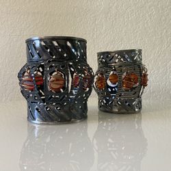 2 Up Cycled Tin Candle Holders AZ Artist