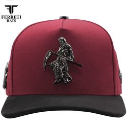 Ferreti Hats Premium FT124 La Muerte Vino/ negra / gris