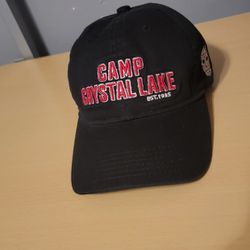 Camp Crystal Lake Distressed Red Splatter Hat Friday The 13th 