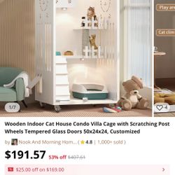  Cat House Condo Villa Cage with Scratchin Post. For Sale 