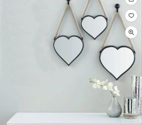 3 Heart Shaped Mirrors