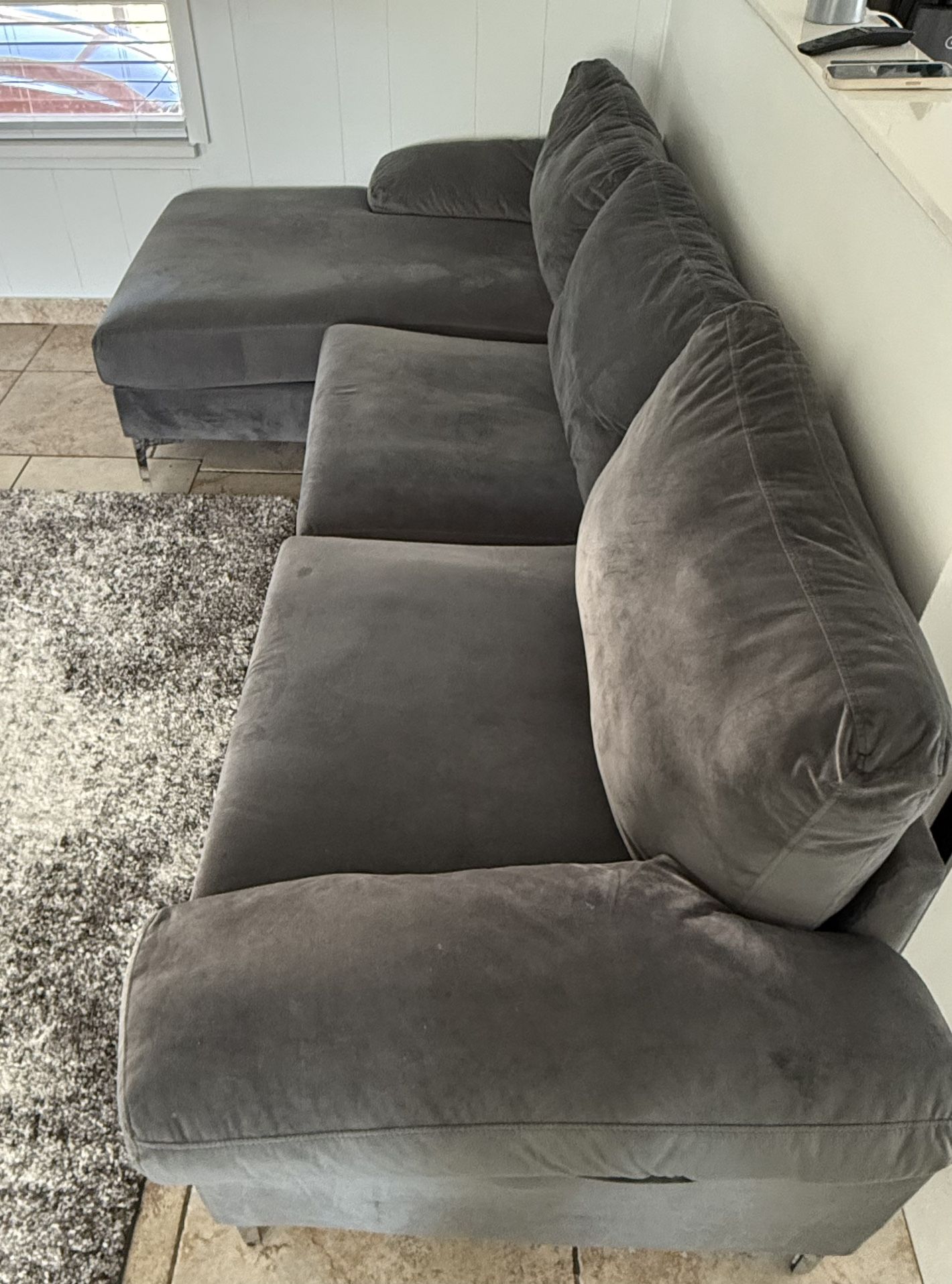 Green Right L Shape Sofa, Color Verde
