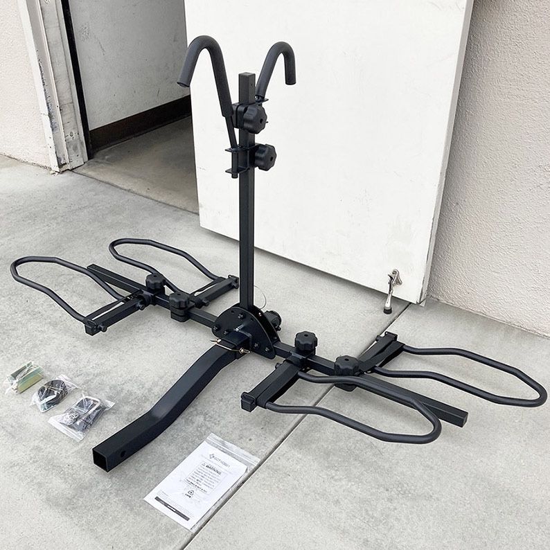 $115 (New in box) Heavy Duty 2-Bike Rack, Wobble Free Tilting Electric Bicycle Carrier 160lbs Capacity, 2” Hitch