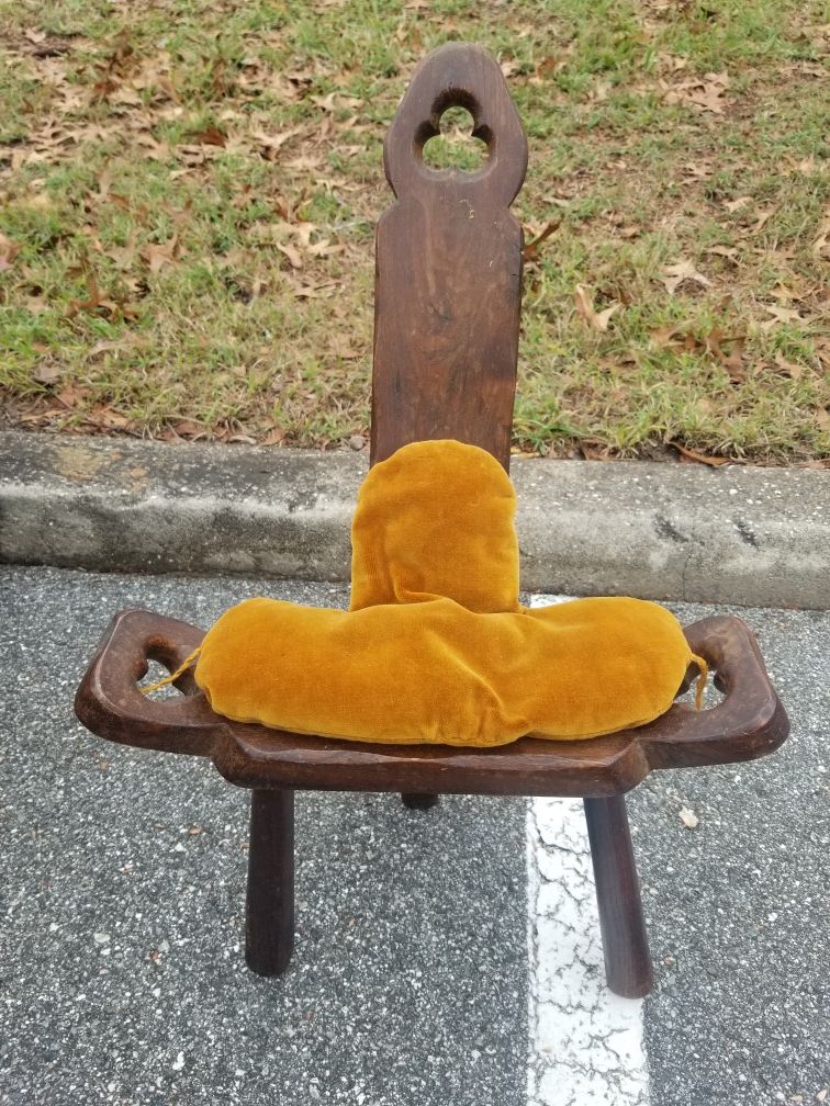 Vintage Spanish birthing chair