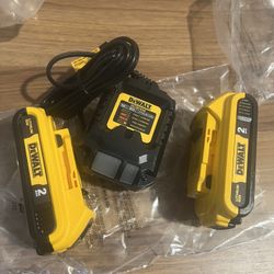 Dewalt 20V 2AH Batteries And Charger 