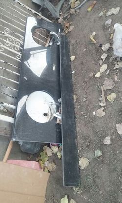 Black galaxy granite peice for 2 sinks holes aready made