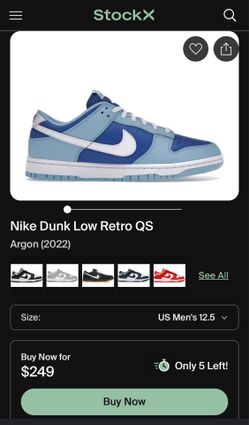Nike Dunk Low Retro QS 'Argon' 2022