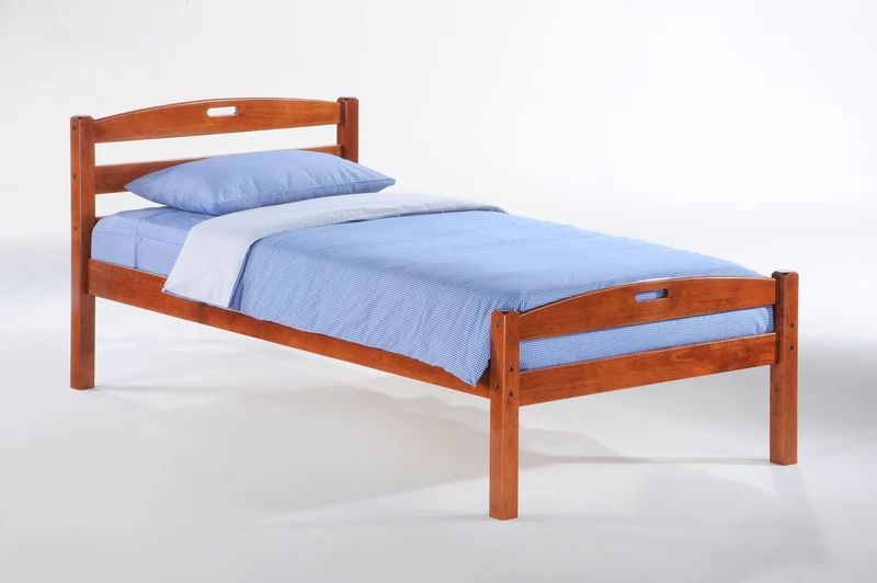 SOLID WOOD TWIN BED With 8” Gel Memory Foam Charcoal Cooling Mattress And Bunky Board