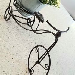2 wrought iron plant holder bicycle