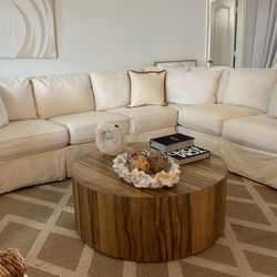 White 2 Piece Sectional With Removable Slipcovers