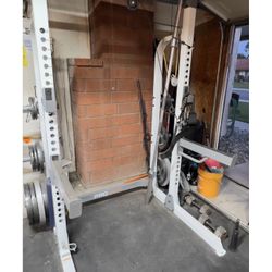 Half Rack Weight Lifting With Bench 