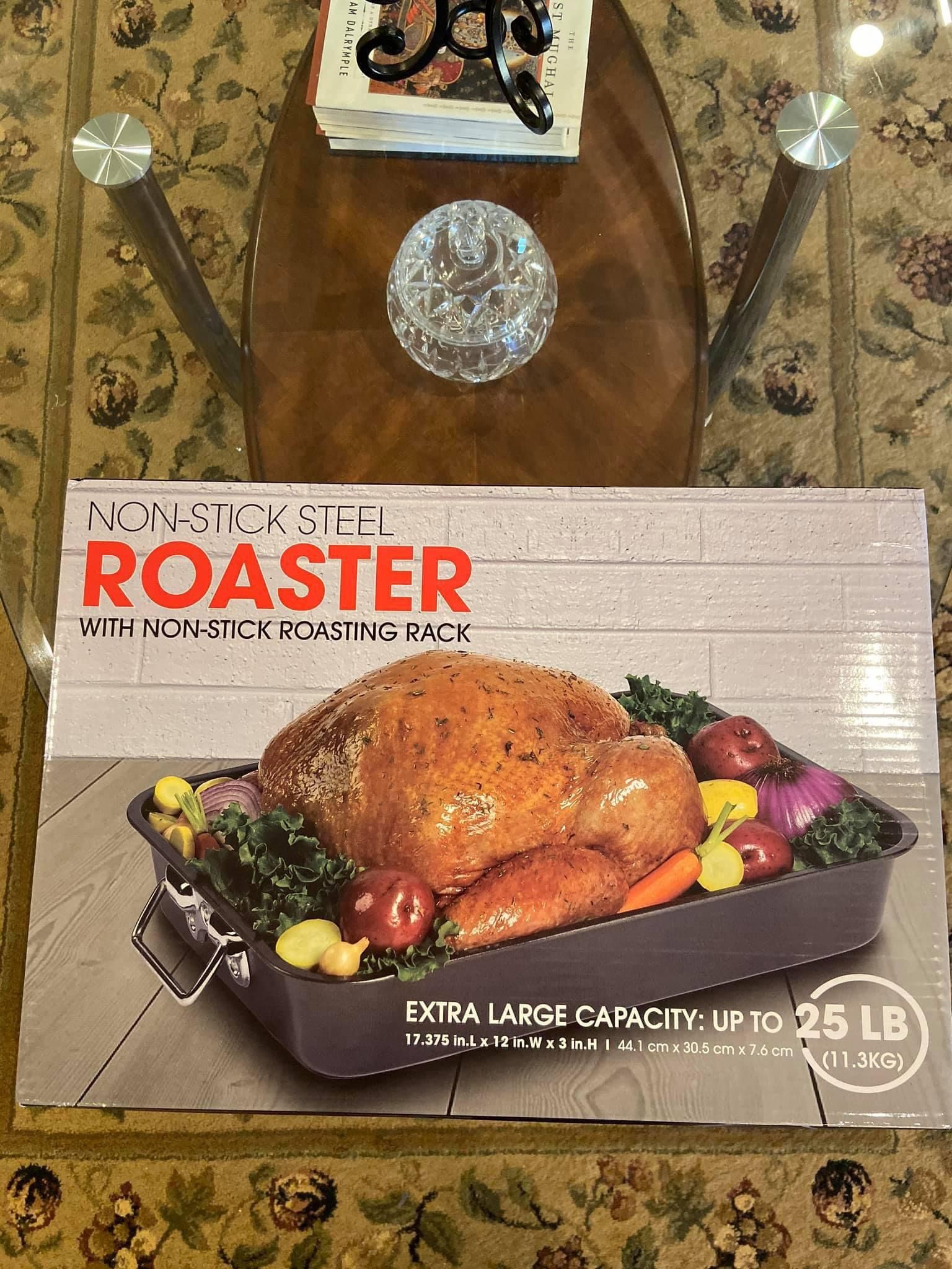 Turkey Non Stick Steel Roaster Tray n Rack , good for baking Turkey n whole chicken, Extra Large Capacity Up to 25 LB, New with Box, Good for Thanksgi