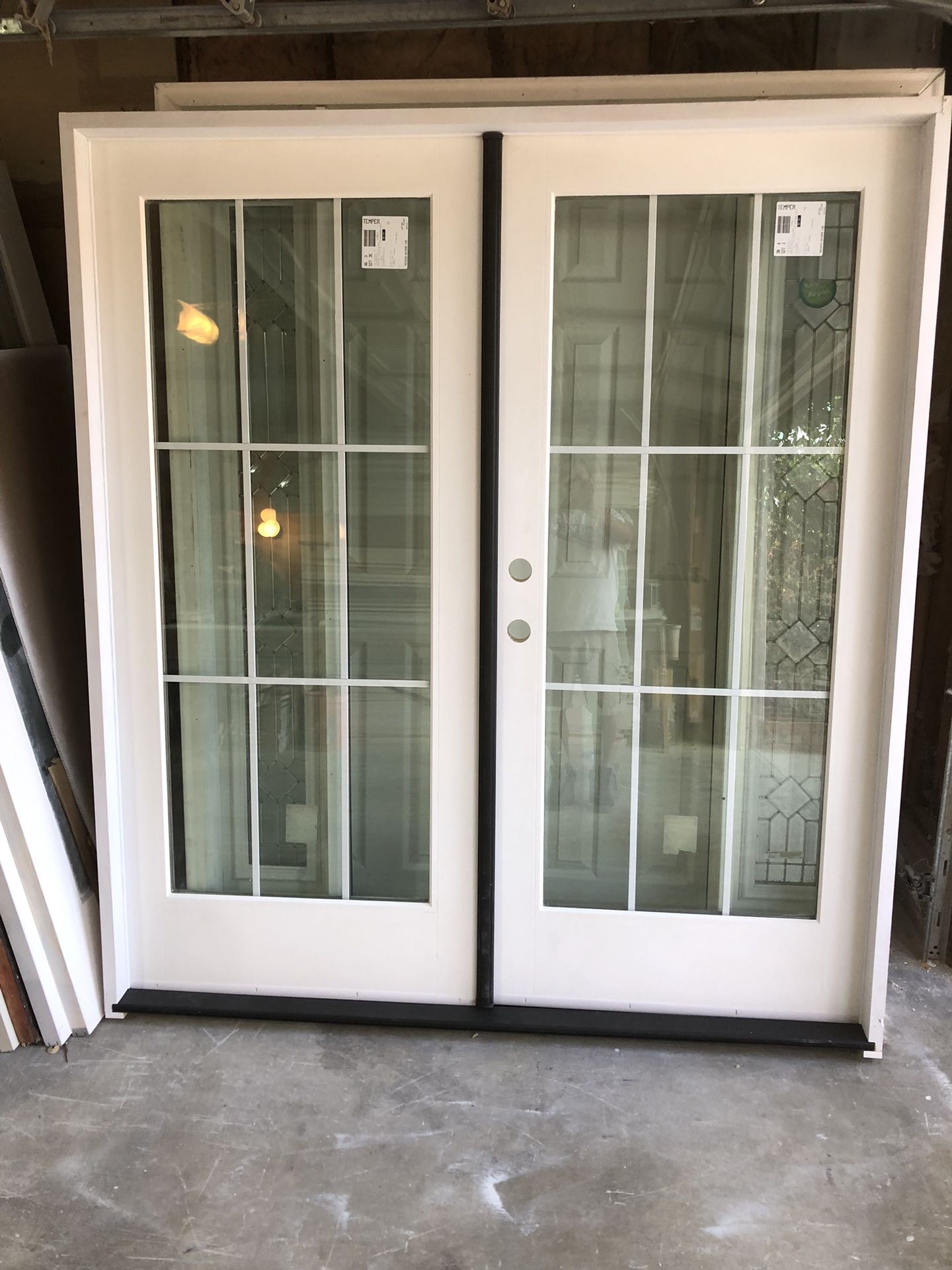 New Patio Double French Doors 72” X 80” OUT SWING Fiberglass for Sale