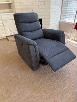 Power swivel rocker recliner in grey