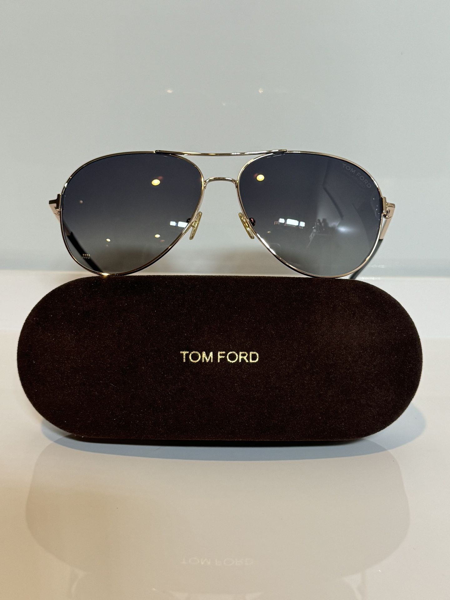 New Tom Ford Clark TF823 28D Rose Gold Aviator Polarized Sunglasses 59mm