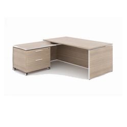 EXECUTIVE SPLIT LEVEL L-SHAPED DESK
