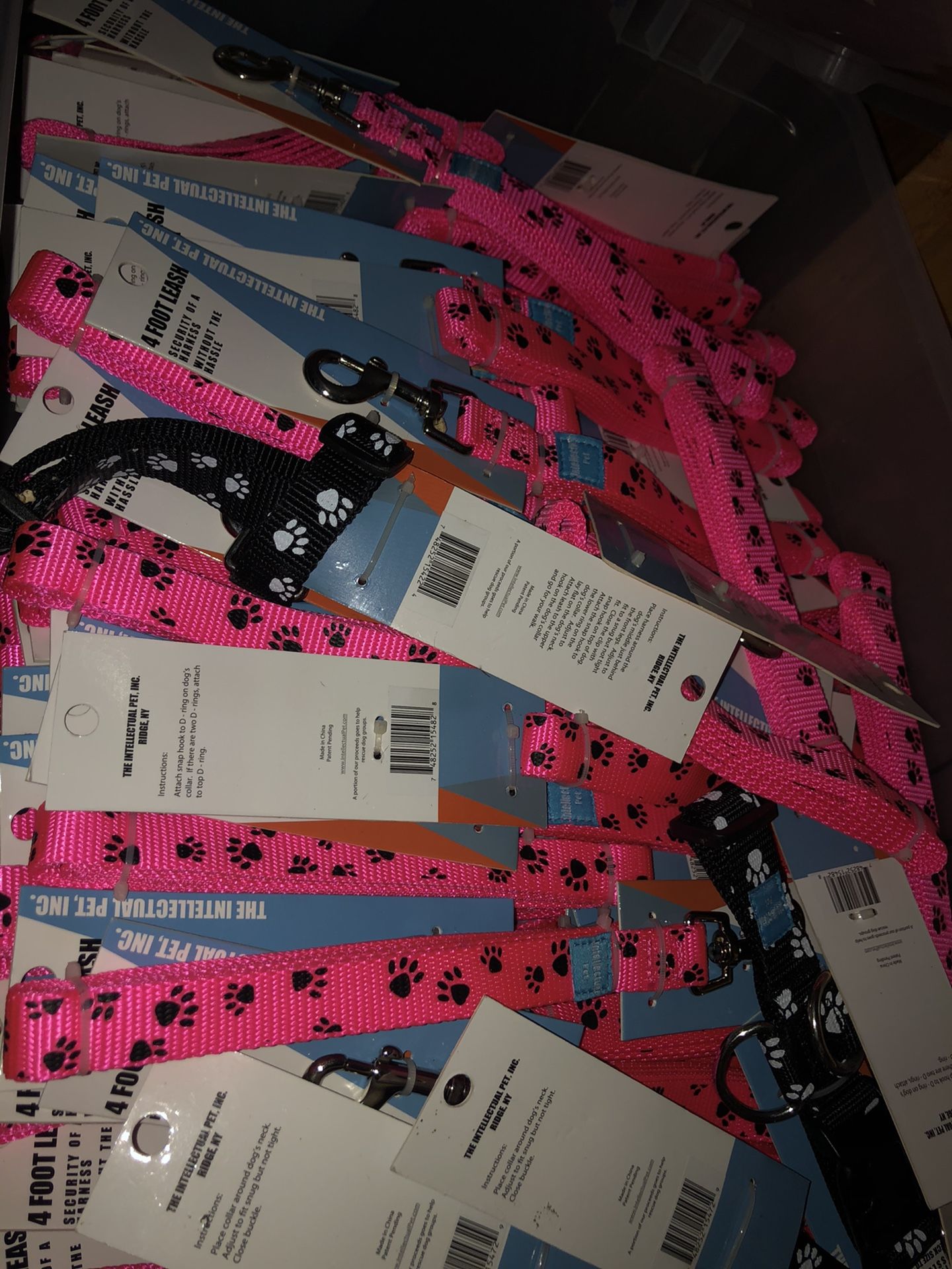 Dog collars and leashes, custom design.