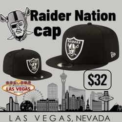 Authentic NFL New Era Las Vegas Raiders 9FIFTY Snap-Back Cap- Black/White 