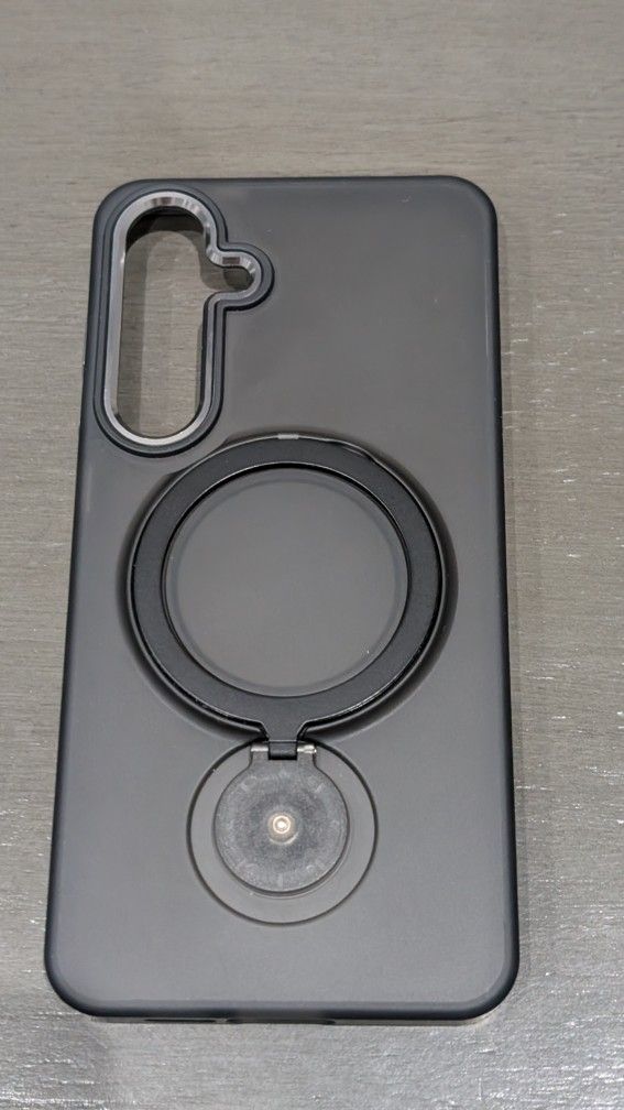 Ring Stand Black Case For Samsung Galaxy S25 Plus 6.7 Inch Compatible With Magsafe 