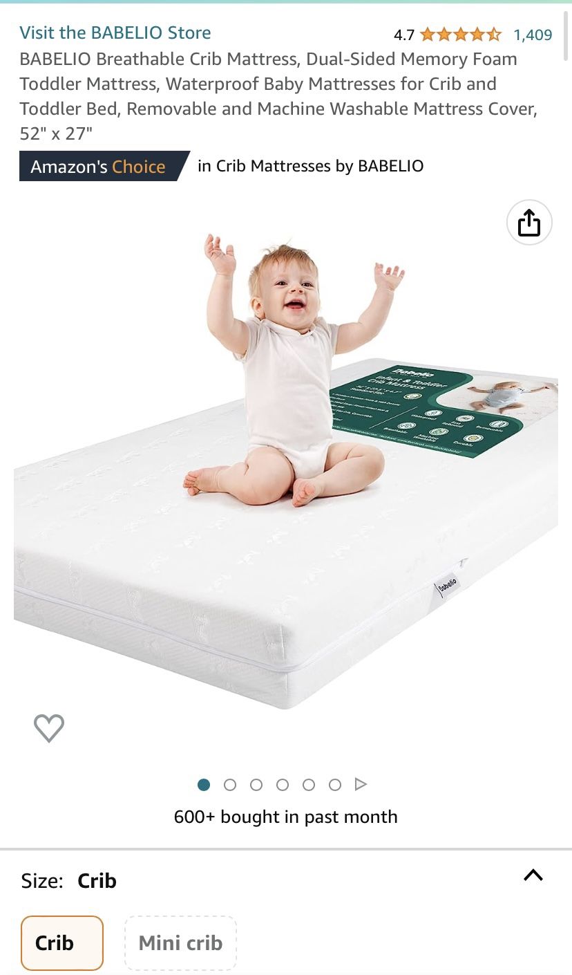 Memory Foam Crib Mattress