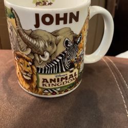 Disneys Animal Kingdom JOHN Linyi Ceramic Mug 10 oz Safari Mickey Minnie Mouse