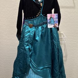 Disguise Disney Frozen 2 Anna Deluxe Kids Halloween Costume Dress S (4-6x) w/ Boots