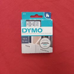 New DYMO 1/2 12 mm Black On White 45013 Label Refill Replacement Tape For D1 Mechine 