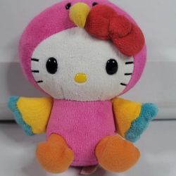 Rare Hello Kitty 5" Parrot Pink Plush Sanrio 2014