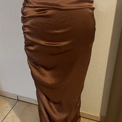 Satin Brown Mermaid Skirt 