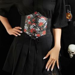 Punk Grunge Emo Alternative Goth Gothic Corset Skull Floral Belt Roses