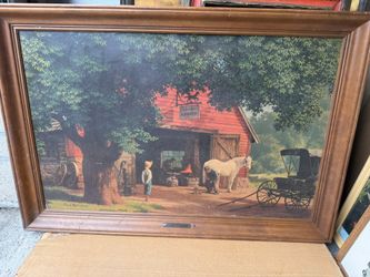 Vintage “Horse and Buggy Days” by Paul Detlefsen – Large 41x27”