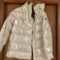 Moncler Coat Waterproof New Never Worn Size 1 Metallic White 