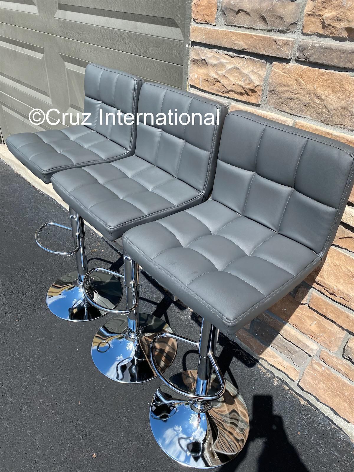 New 3 Gray Bar Stools
