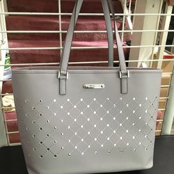 Michael Kors, Carry All Tote, Color Violet, Leather, Measurements, B 7”x15”, H 12”