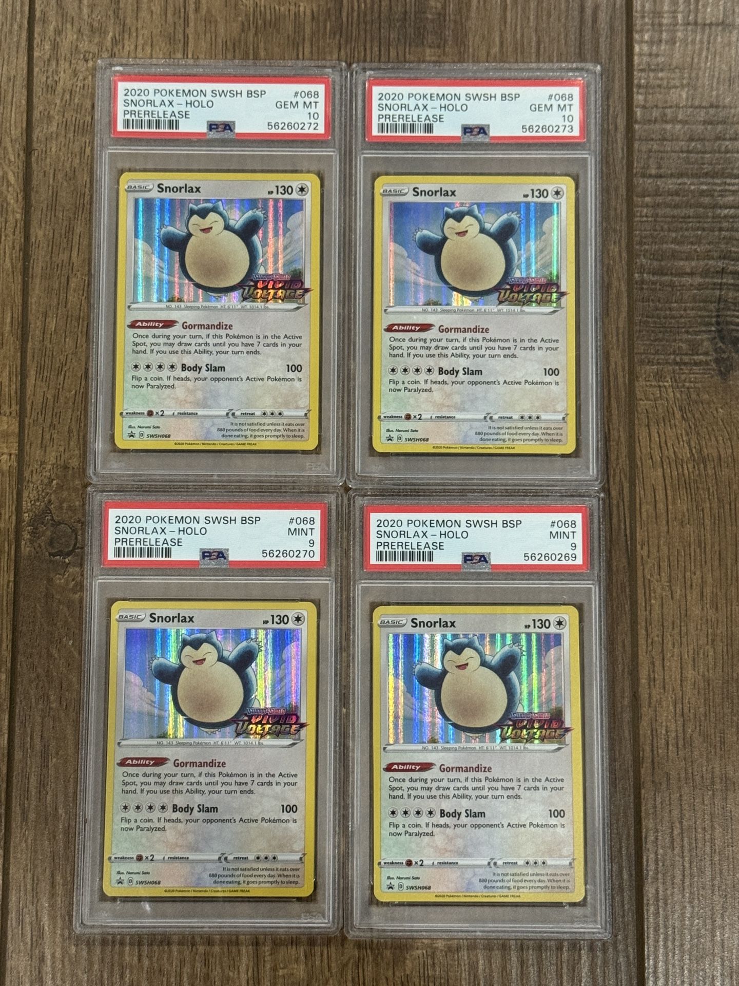 Pokemon SWSH #068 Snorlax HOLO Prerelease PSA 10