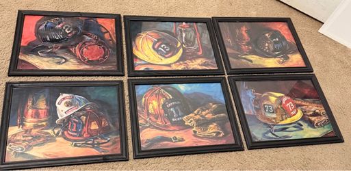 Firefighter wall pictures decor
