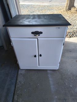 Two-Tone Wood Cabinet with Drawer