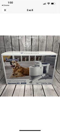 Pawsmart TPP01 White Grey Low Noise Stress Free Dog Pet Grooming Vacuum Kit