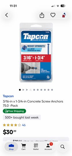 Concrete screw anchors